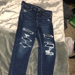 American eagle patched ripped jeans size 2